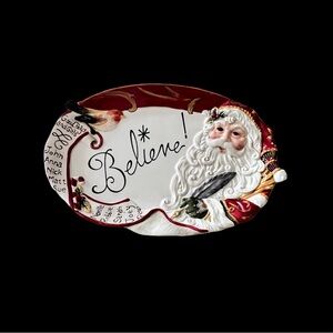 Fitz and Floyd Regal Holiday Sentiment Tray.